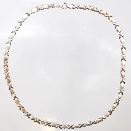Collier, längd 44cm, bredd 5,5mm, 925/1000 silver. Vikt: 26,6 g