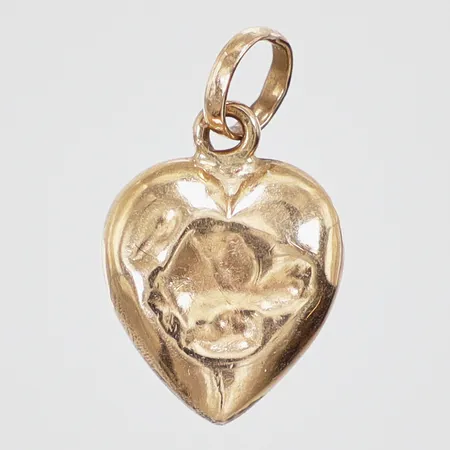 Hänge hjärta bucklig längd: ca 1,4cm bredd: ca 7mm 14K Vikt: 0,3 g
