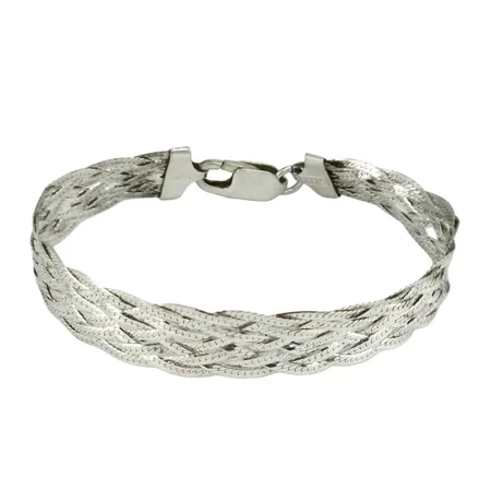 Armband Guldfynd silver 925/1000, flätad modell, längd 19 cm, bredd 11 mm  Vikt: 9,2 g