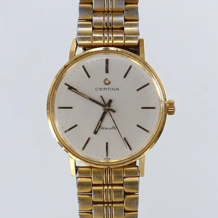 Herrur Certina 18K Ø36mm ref-nr:441.3810,68 stållänk innermått 18cm, inga tillbehör, gravyr, Bruttovikt: 62,9g