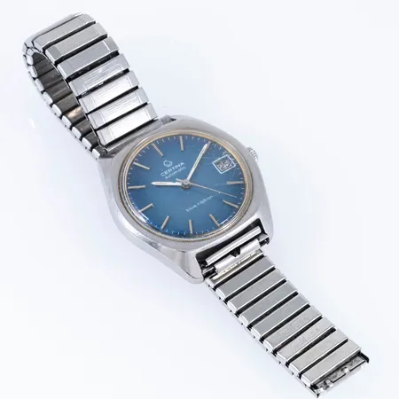 Herrur Certina Blue Ribbon automatic stål Ø36mm datum, plexiglas, flexband (defekt) i metall, repigt glas, bruksslitage.