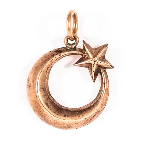 Hänge måne och stjärna bredd 16,3mm längd inkl ögla 22,8mm, 14K 583/1000 1,7g. 