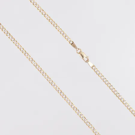 Kedja Pansar tvåfärgad längd 50cm, bredd 2,5mm, 14K Vikt: 4,5 g