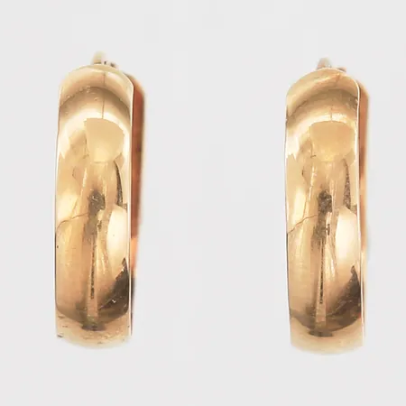 Örhängen creoler Ø16mm, bredd 4mm, något skeva, 14K Vikt: 1 g