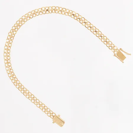 Armband x-länk 18,5cm, bredd: 5mm, mindre skevheter, 18K Vikt: 6,4 g
