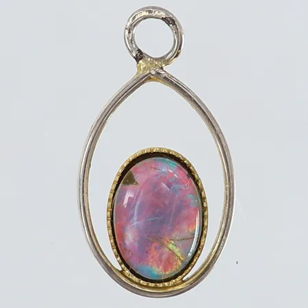 Hänge med troligen Opal mått 16x9mm något skev ögla silver 925/1000 Vikt: 0,5 g