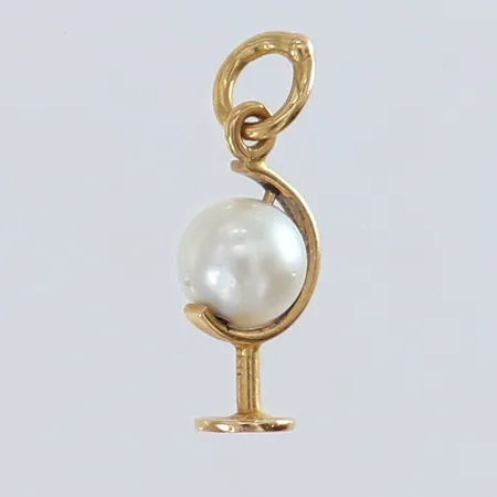 Berlock med pärla 16x6mm 18K Vikt: 0,6 g