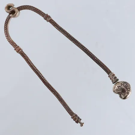 Armband Pandora Moments Ormlänk med berlock bokstaven S längd: 19cm, bredd: 2,8mm hjärtformat lås silver 925/1000 Vikt: 16,7 g