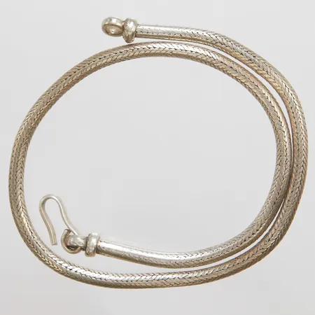 Kedja ormlänk längd: 43,5cm, bredd: 5mm, skev, silver 925/1000 Vikt: 65,5 g