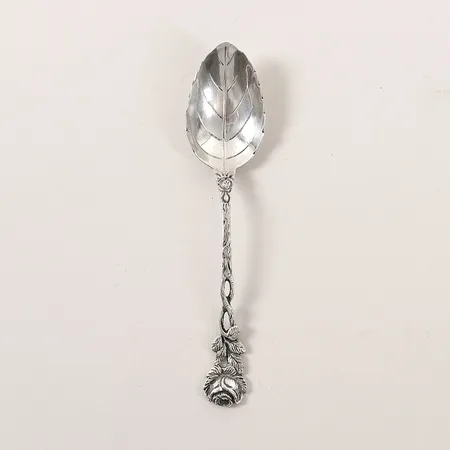 Tesked modell Rosen med dekorerat blad, längd 14cm, Tyskland, silver 830/1000 Vikt: 19,5 g