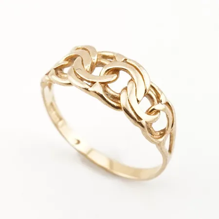 Ring, bismarck, stl 16(50), bredd 6,5mm, 18k Vikt: 1,7 g på auktion i Helsingborg hos Pantbanken Sverige