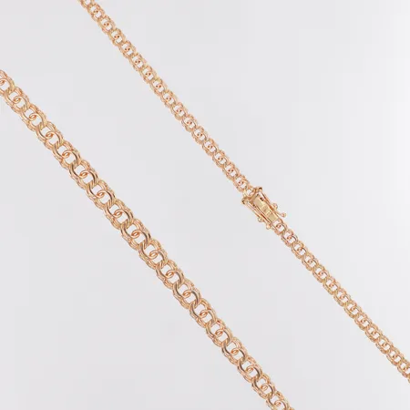Collier doserad Bismarck längd 45cm, bredd 3,5-6,2mm, glappt lås, stängs med låsåttor, 18K Vikt: 16,4 g