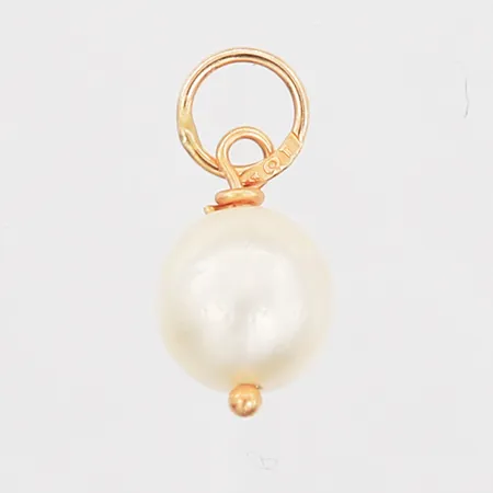 Hänge med odlad pärla Ø6,5mm, semi-barock, 18K Vikt: 0,5 g