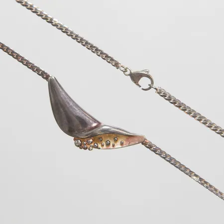 Collier längd: 42,2cm, bredd: 3-13mm, silver 925/1000 Vikt: 12,9 g