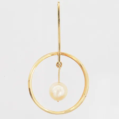 Hänge med odlad saltvattenpärla, höjd 47mm, Ø25mm, 18K Vikt: 3,8 g