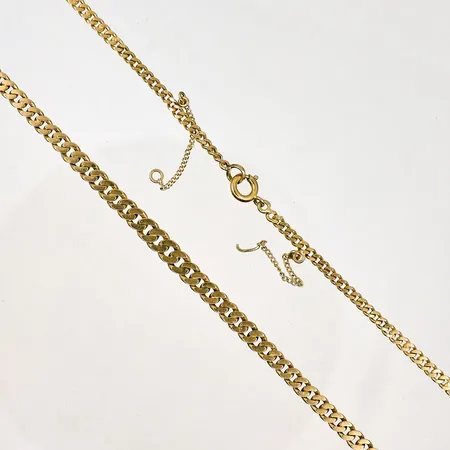 Collier Pansar längd 51cm, bredd 2,3-4,4mm, säkerhetskedja defekt, svensk stämplad, 18K
