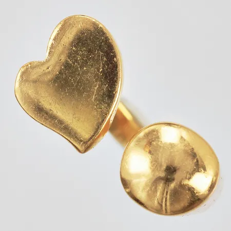 Ring hjärta skev skena stl: ca 16¼ bredd: ca 2-11mm 21K Vikt: 7,1 g