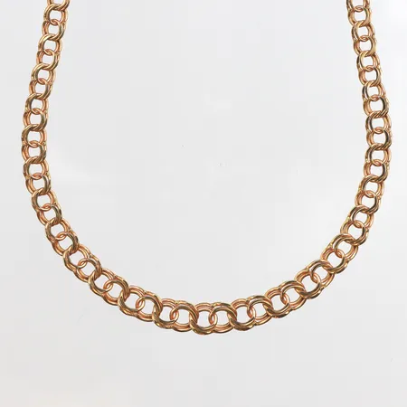 Collier Bismarck, längd 42cm, bredd 3,6-5,9mm, 18K. Vikt: 11,3 g