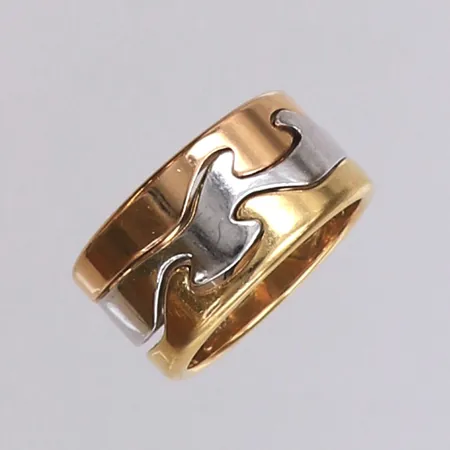 Ring modell Fusion Georg Jensen, stl:18, (56), tredelad, rödguld/vitguld/gulguld, repor, 18K originalask Vikt: 16,6 g