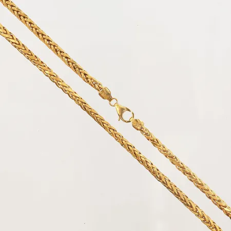 Collier längd 45cm, bredd 4mm, bucklor, 21K Vikt: 14 g
