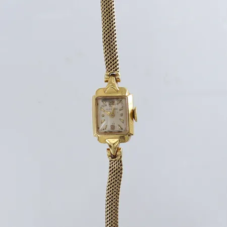 Damur Movado 18K, manuell 14,5mm, skadad urtavla, innermått 16cm, 18K, bruttovikt:21,2g