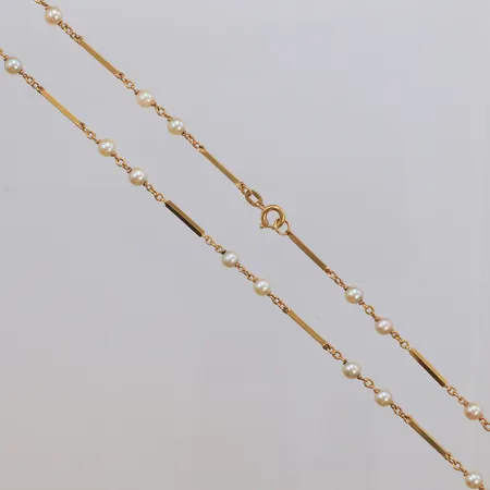 Collier med odlad pärlor längd 46cm, 18K Vikt: 8,1 g