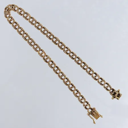 Armband Bismarck längd 20cm bredd 4mm slapp lås/fäster dåligt 18K Vikt: 7,6 g