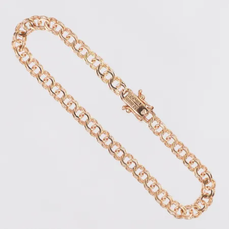 Armband Bismarck längd 17,5cm, bredd 4,5mm, BEH Bengt Hallberg Guldsmeds AB år 1968, 18K Vikt: 6,6 g