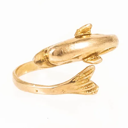 Ring delfin stl: ca 16½ bredd 1,8-11,5mm, skev skena, 14K 1,4g.