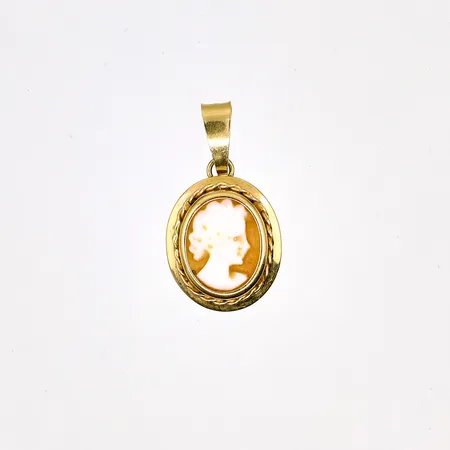 Hänge med camé, längd 20mm, svensk stämplad, 18K Vikt: 0,9 g
