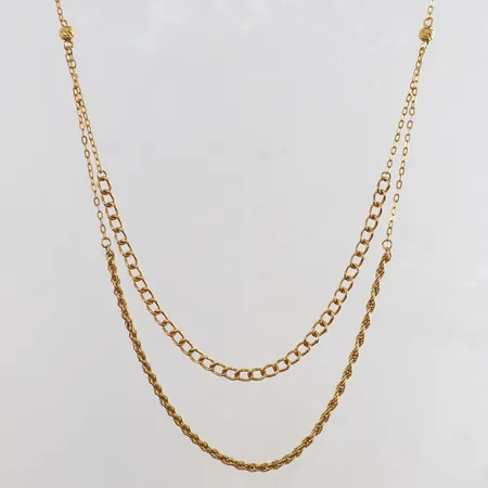 Collier längd 43-45,5cm bredd 2,5mm 21K.  Vikt: 3,7 g
