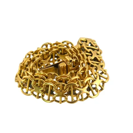 Armband x-länk med stav i 18K guld, defekt Vikt: 8,3 g