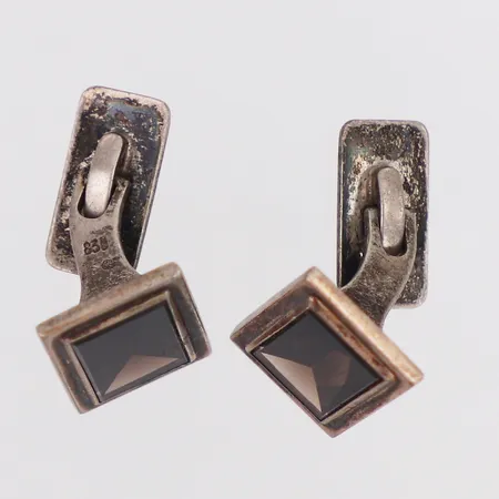 Manschettknappar gråa stenar ca 13x20mm, 830/1000 silver Vikt: 12,5 g