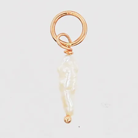 Hänge med odlad pärla Ø7x3mm, barock, 18K Vikt: 0,1 g