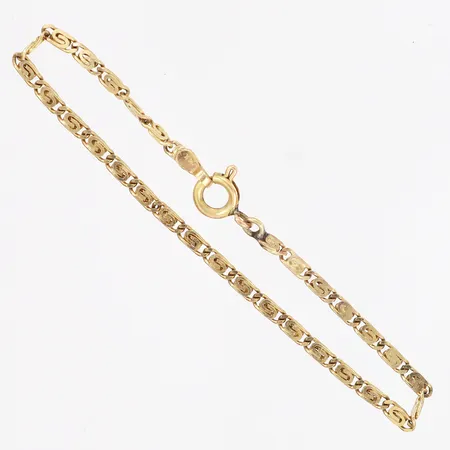 Barnarmband Irrgång 13,5cm, bredd: 2mm, förkortad, 14K Vikt: 2 g