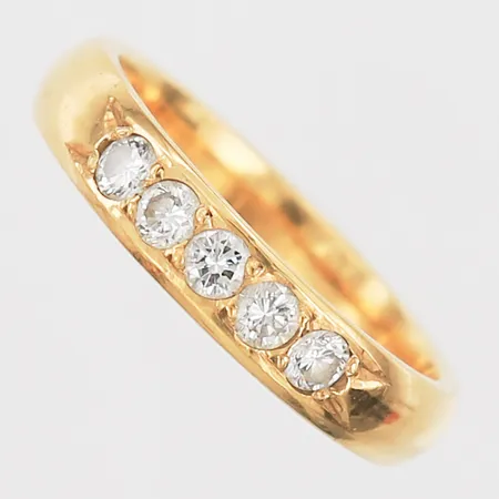 Ring med diamanter 5xca0,05ct stl:17, bredd 4mm, 18K Vikt: 5 g