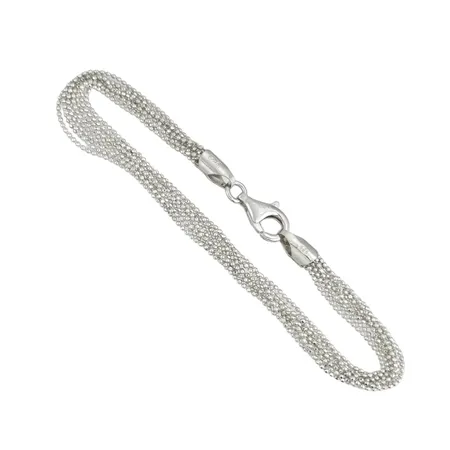 Armband Guldfynd silver 925/1000, 9-radig modell (fasetterad kullänk), längd 19 cm, lås bredd 4,5 mm Vikt: 5,8 g