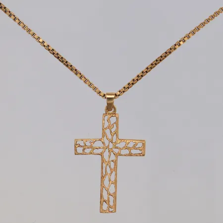 Kedja Venezia längd 52,5cm, bredd 1,5mm, Hänge Kors 35x20mm, 18K Vikt: 9,8 g