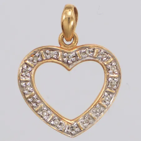 Hänge hjärta 19x14mm med diamanter 16xca 0,005ct, GHA, 18K Vikt: 1,2 g