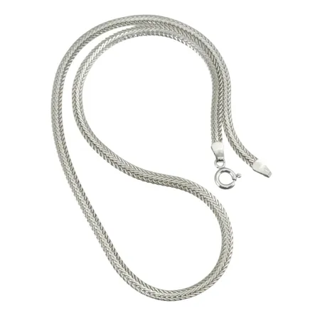Halskedja Rävsvans silver 925/1000 Balestra Italien, längd 40 cm, bredd 3,5 mm, sparsamt använd Vikt: 7,7 g