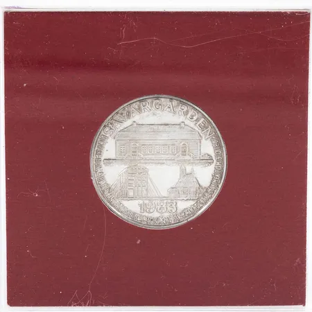 Silvermynt Sävargården 1983 Umeå Stads Lokalmynt 150KR Ø27mm silver 925/1000 10,8g.