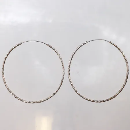 Örhängen snurrade, Ø57,6mm, bredd 2mm, 925/1000 silver. 