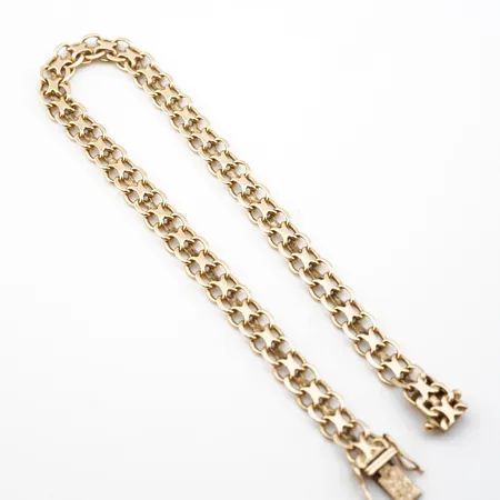 Armband x-länk, 20cm, bredd 6mm, 18k Vikt: 9,2 g på auktion i Helsingborg hos Pantbanken Sverige