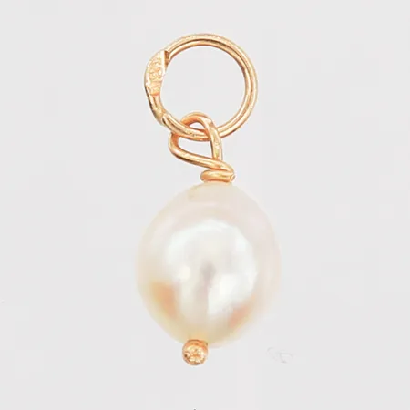 Hänge med odlad pärla Ø6,5mm, off-round, 18K Vikt: 0,5 g