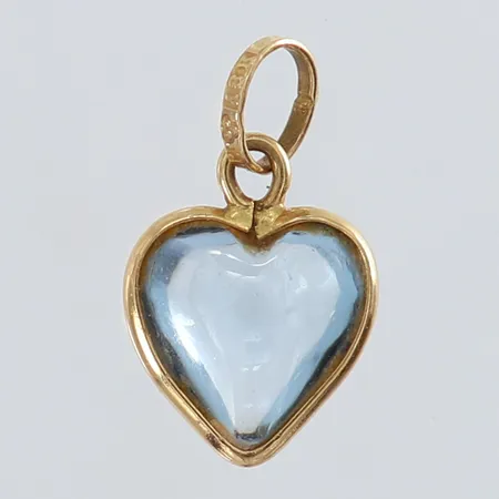 Hänge hjärta med blå sten mått 17x10mm 18K Vikt: 0,9 g