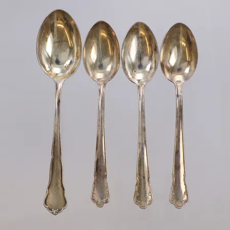 3 Mockaskedar, längd 11cm, 1 Sked längd 12cm, 830/1000 silver Vikt: 46,5 g