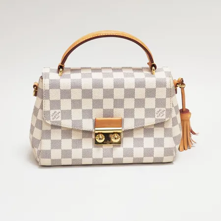 Väska Louis Vuitton Croisette Damier Azur, modell N41581, ca 23x16x9cm, datumkod FL0166, toffs, tillhörande axelrem, invändiga samt utvändiga fläckar, kvitto 2016 Stockholm, dustbag, orginalbox samt påse.  Vikt: 0 g