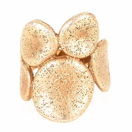 Ring Catwalk med struktur stl:19¼ bredd 4-26,5mm, delvis bortnött förgyllning, förgyllt silver 925/1000 6,1g. 