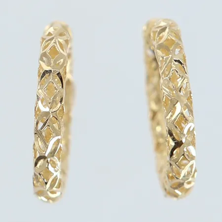 Örhängen creoler Ø14mm bredd 2mm 14K Vikt: 0,9 g