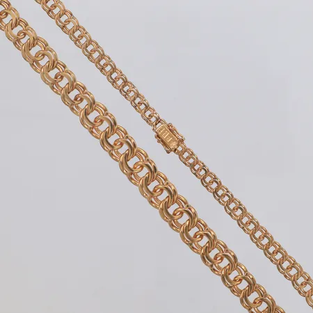 Collier doserad Bismarck längd 41cm, bredd 5-10mm, år 1966, 18K Vikt: 43,9 g